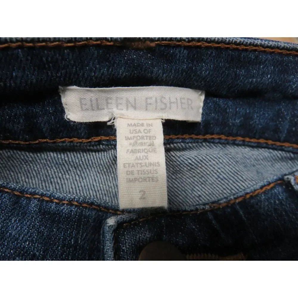 Womens‎ Eileen Fisher Jeans Size 2 Made in USA Blue Cotton Cropped Capri 28x27 - Picture 5 of 11